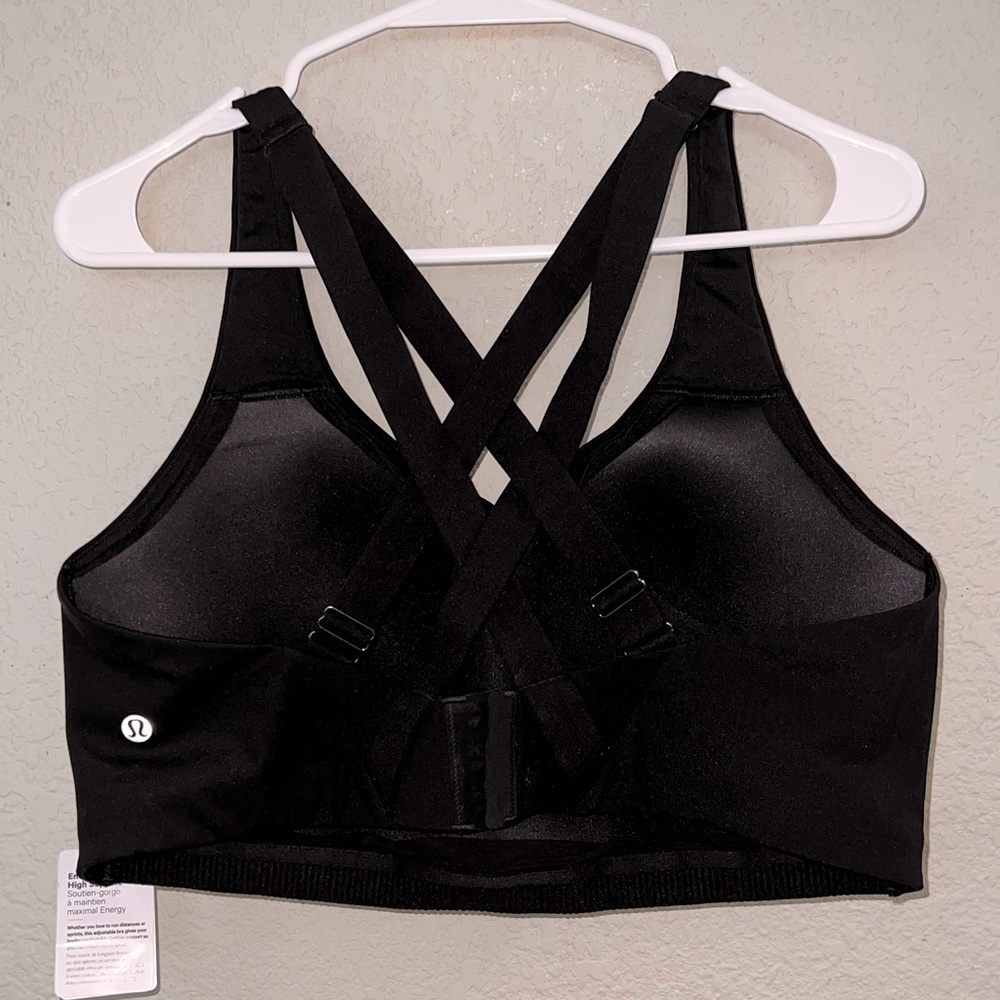 lululemon Energy bra high support black color size 40D Cross-Back Sports Bra NWT - Picture 10 of 12